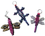 Metallic Bead Pets Backpack Keychains